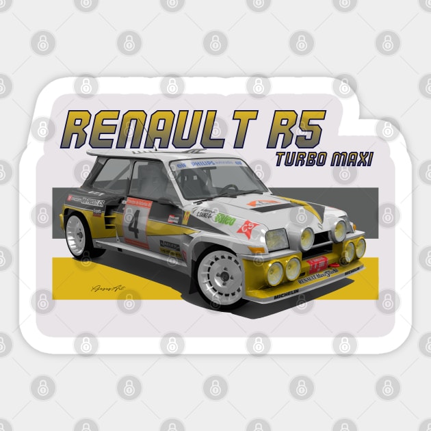 Renault R5 Turbo MAXI Sticker by PjesusArt